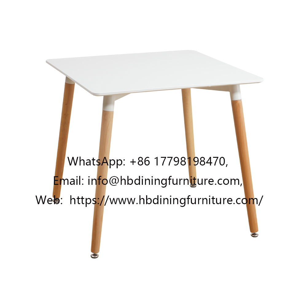 Wooden Leg Square MDF Dining Table