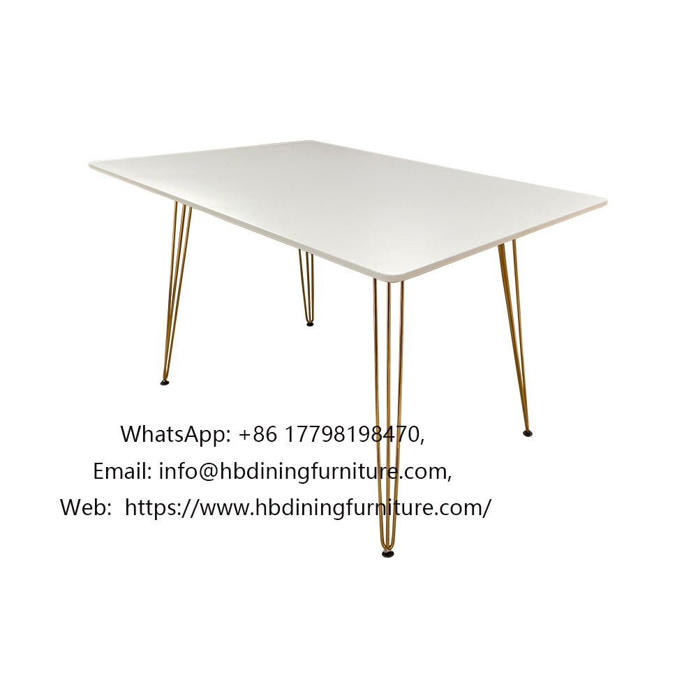 Multi-Color Thin Iron Leg Density Board Dining Table