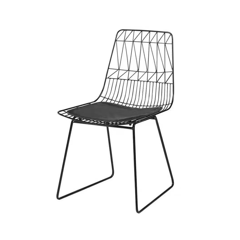 Black Metal Wire Chairs Hollow Wire Dining Chair 