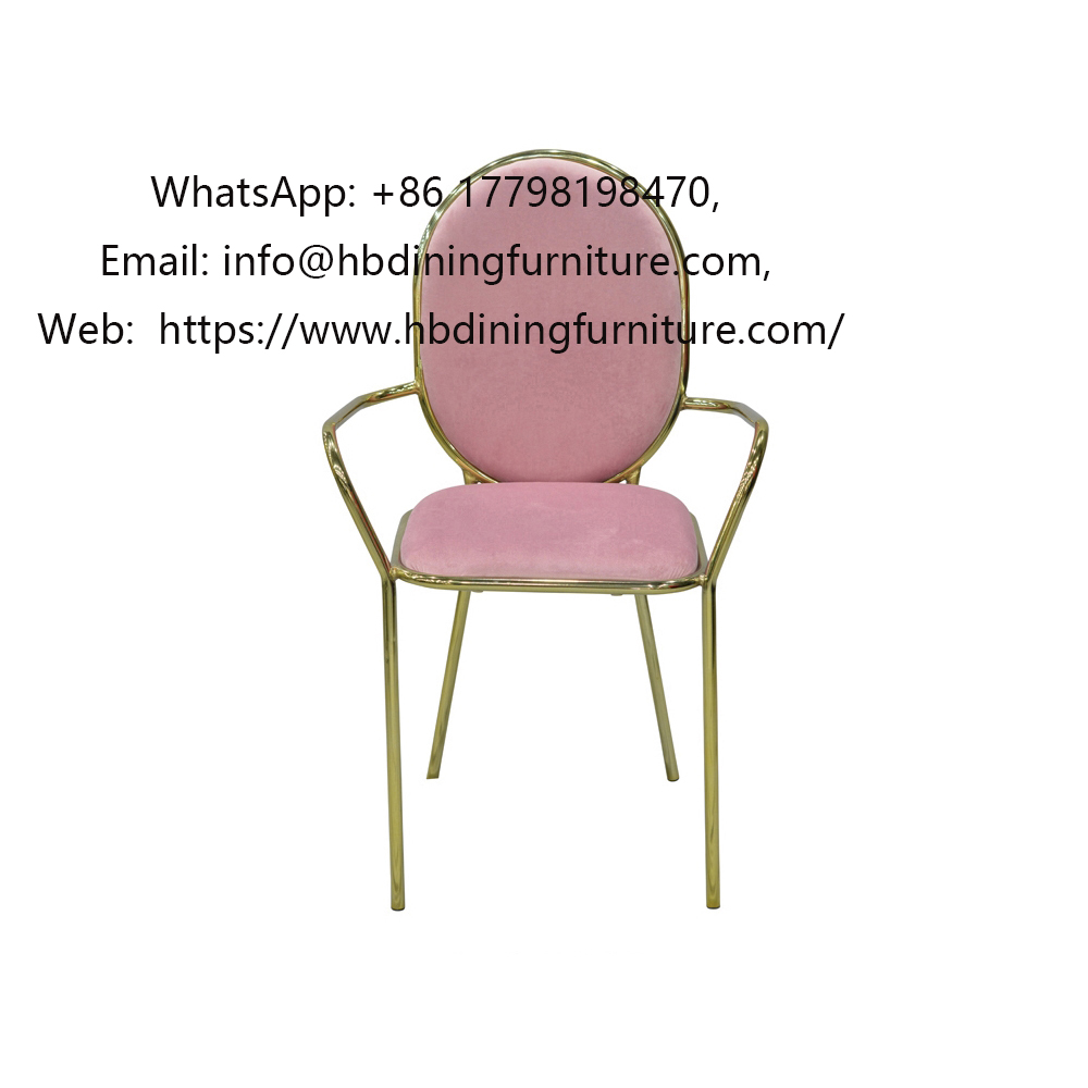 Round Backrest Iron Leg Velvet Armchair 