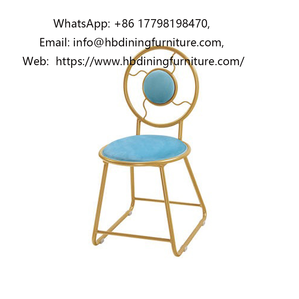 Metal Chair with Hollow Round Backrest 