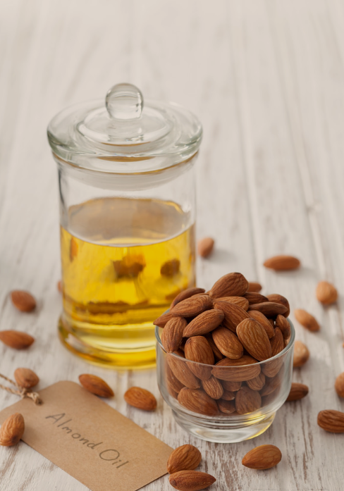 Organic almond oil is used for cooking
