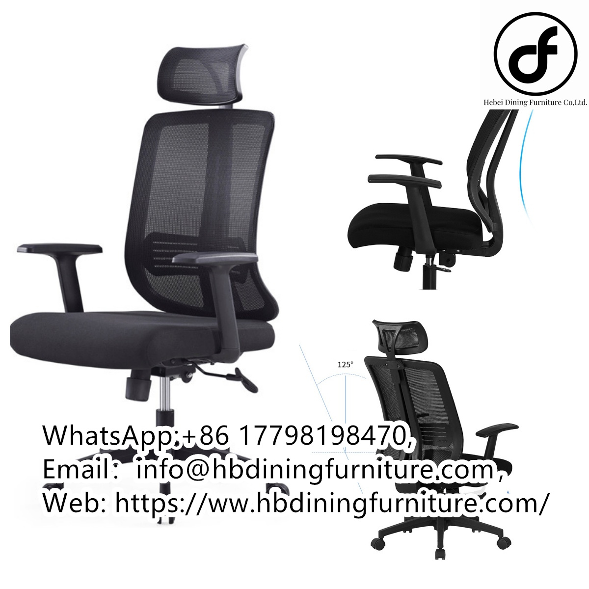 Swivel PU Office Chairs Meeting Room Contemporary Most Competitive Armrest Executive Chairs