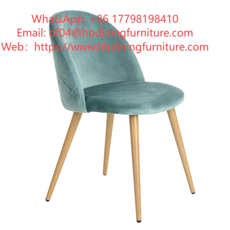 Velvet Armchair High Back Wooden Legs DC-R01A