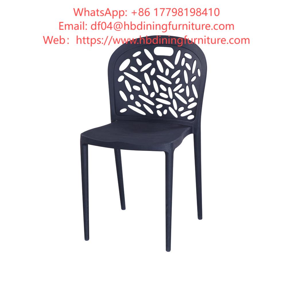 Plastic Dining Chair Black Pattern Backrest DC-N45