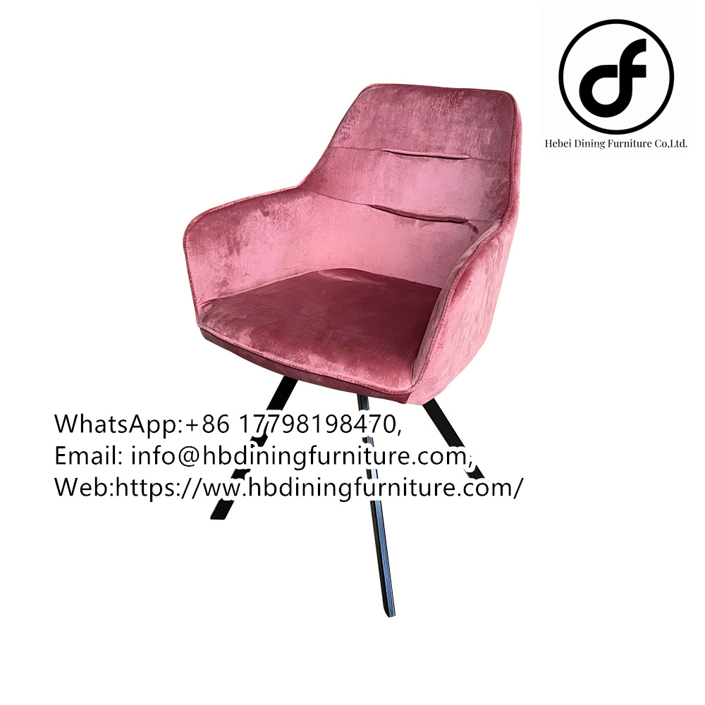 Velvet Iron Leg Armchair