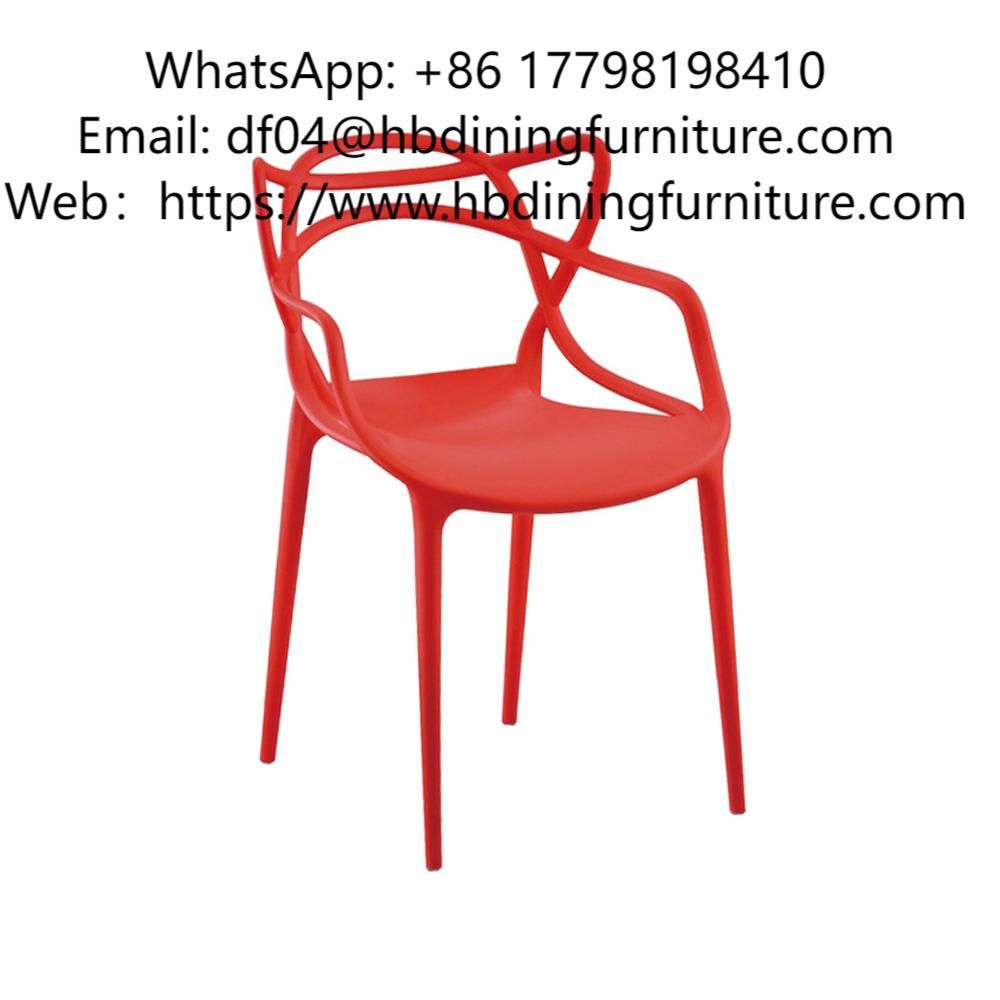 One Piece Plastic Dining Chair With Hollow Backrest DC-N01