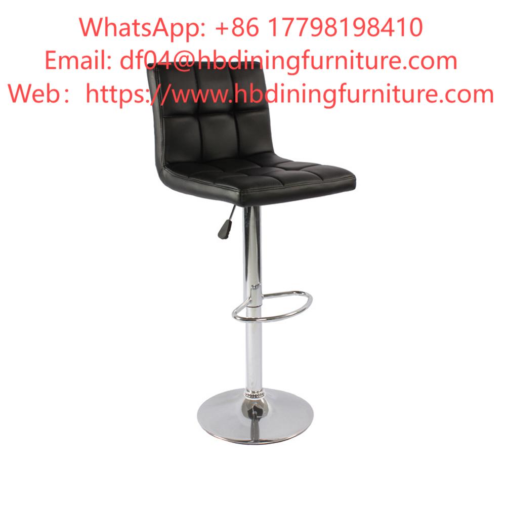 Bar Chair Leather High Footrest Metal Legs DB-U60S