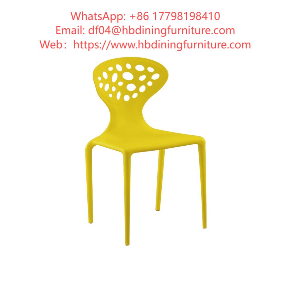 Colorful Hollow High Back Plastic Stacking Chair DC-N02