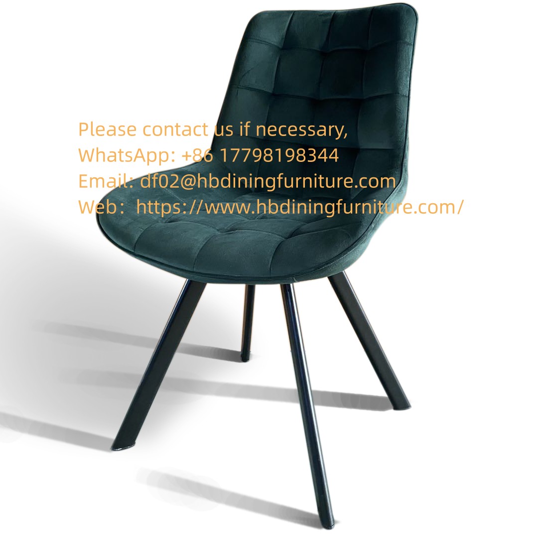 Dining Furniture Velvet Soft Dining Chair Custom Factory High Quality Metal Legs For Restaurant Hotel Use Dining Chair