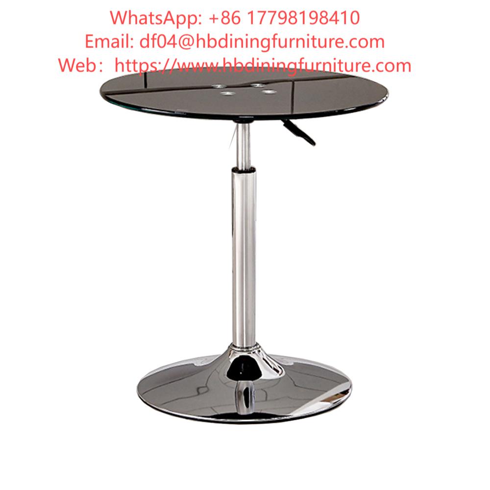 Round Table Base in Chrome Steel and Tempered Glass Top DT-G17