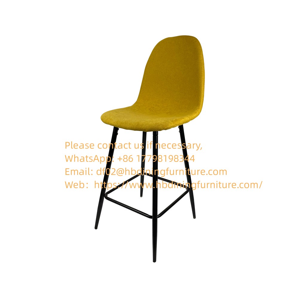 Dining Furniture Fabric Seat Bar Chair for Hotel Restaurant Armless Upholstered New Arrival Factory Supply Bar Chair