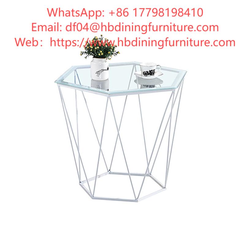 Hollow Wire Table with Glass Top DT-G22