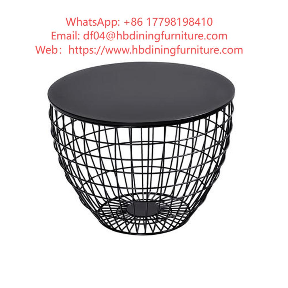 Multi Color MDF Round Coffee Table with Metal Legs DT-M33