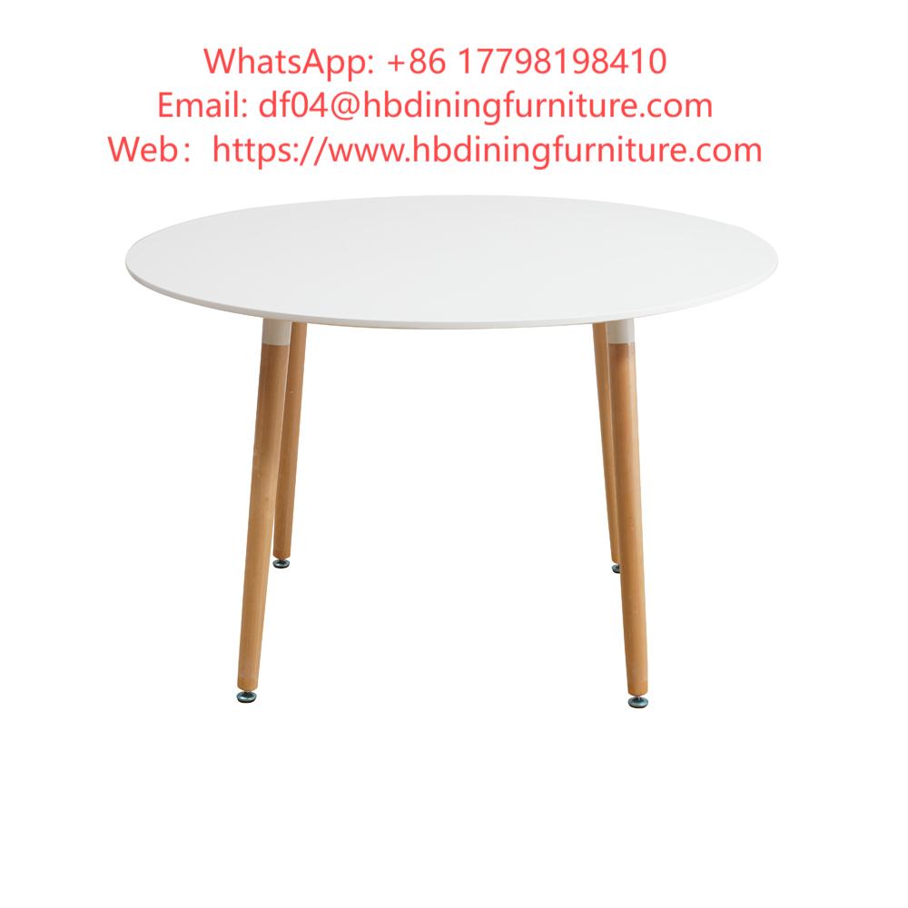 MDF Tabletop Beech Wood Legs Round Dining Table DT- M06