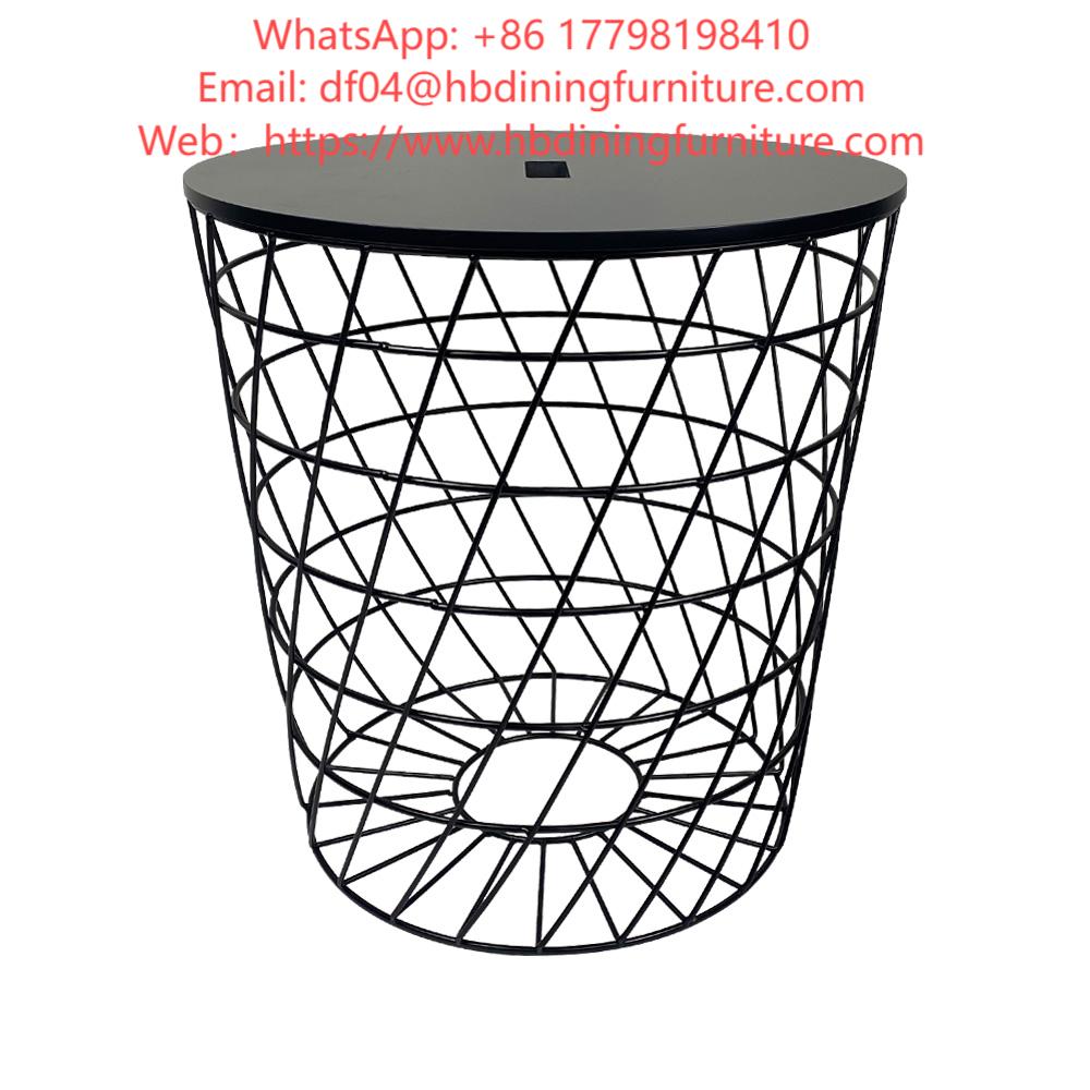 MDF Small Side Table Round Coffee Wire Legs DT-M16