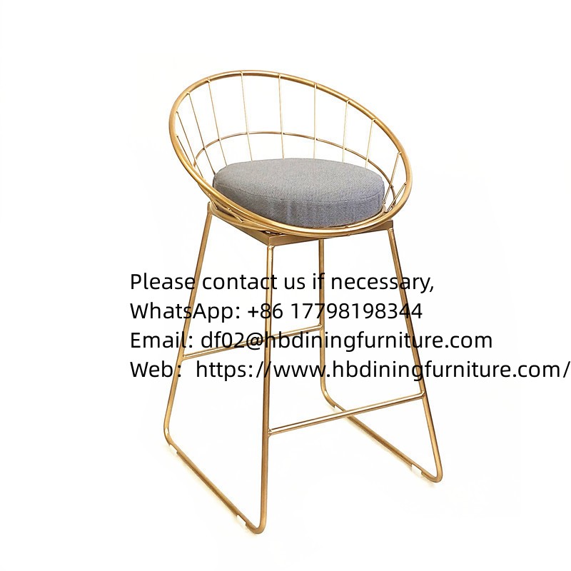 Dining Furniture Metal Frame Bar Chair High Seat Contemporary Modern Style Colorful Factory Price Bar Chair