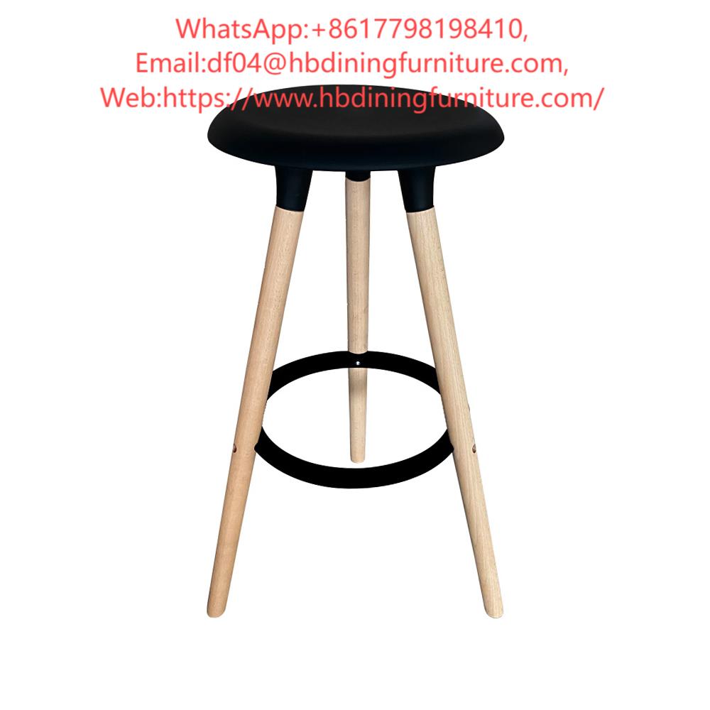 Armless Nackrest Wooden Leg Bar Stool DB-P82