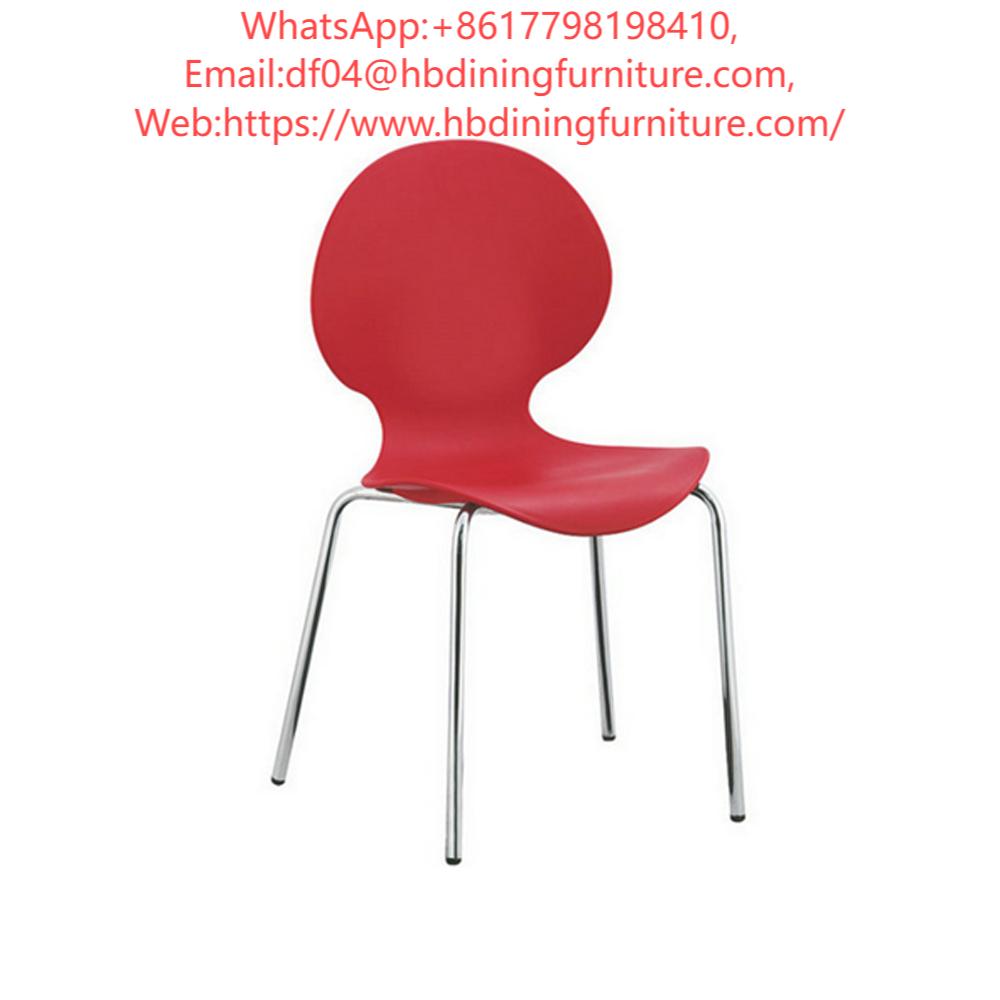 Plastic Chair with Round Back and Iron Legs DC-P84