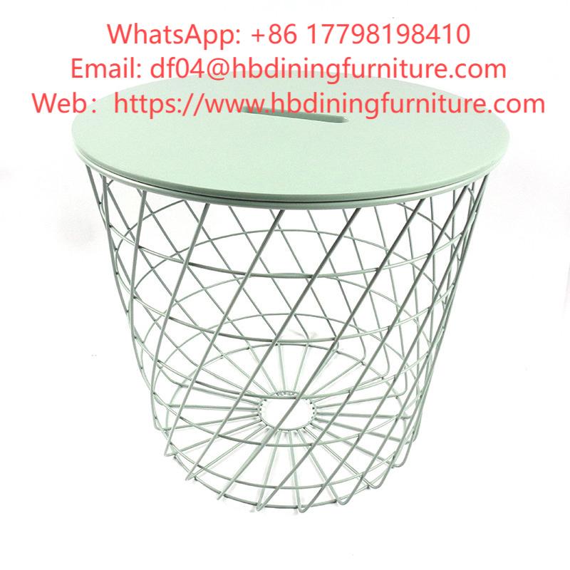 MDF Small Side Table Round Coffee Wire Legs DT-M16