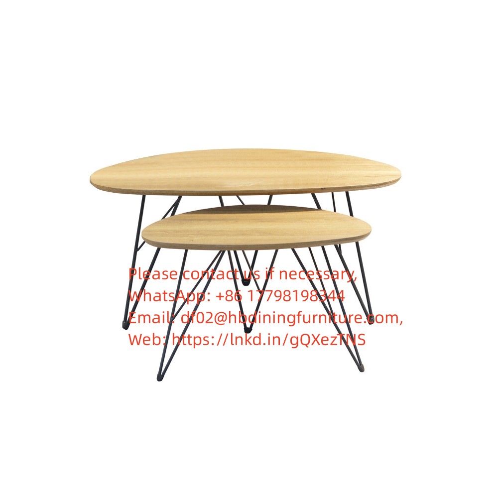 Dining Furniture 2 Size Set Coffee Table Wholesale Customizable MDF Restaurant Cafe Coffee Table