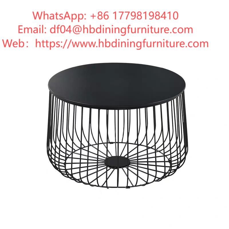 Black MDF Round Coffee Side Table DT-M31