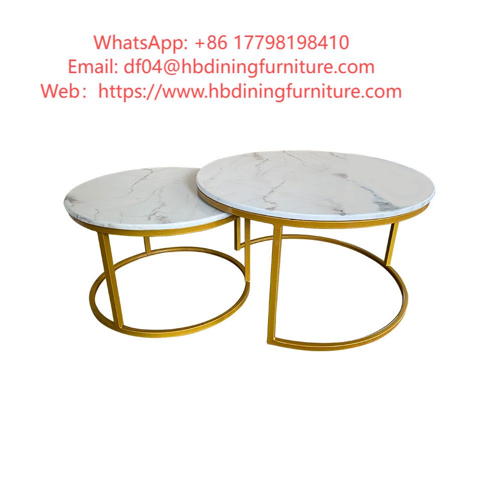 Marble Coffee Table Combination Living Room Metal Legs DT-S05