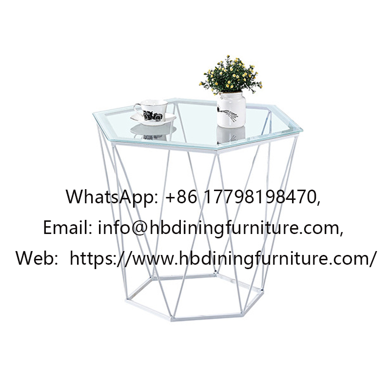 Hollow Wire Table with Glass Top DT-G22