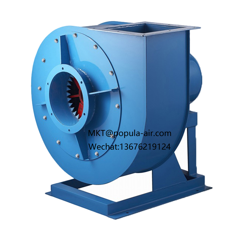 JQZ-4.5A-5.5KW-2P with 1169-3542 CMH volume 3378-1856 pressure POPULA Broken Edge Paper Centrifugal Fan High Pressure