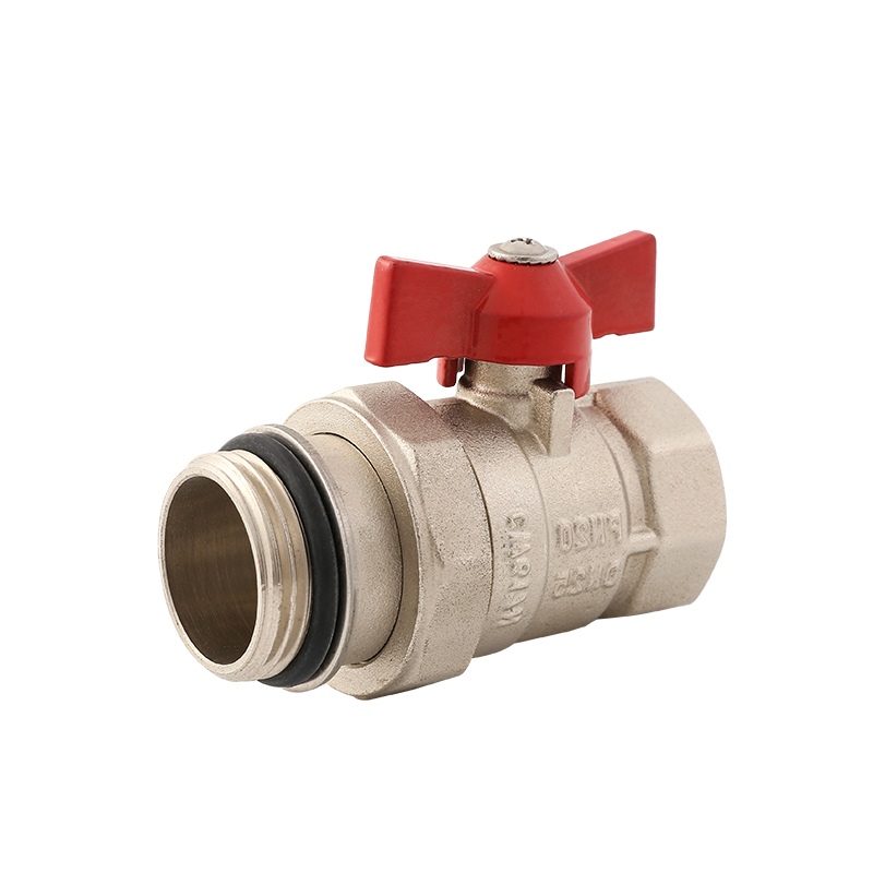 Male Thread Nickel Plated Brass Butterfly Ball Valve