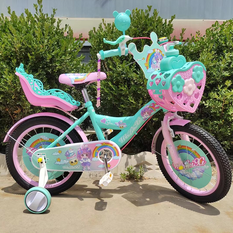 Kids Bike for 2-8 Years Girls Bike with Training Wheels 12 14 16 Inch Princess Kids Bicycle with Basket Bike