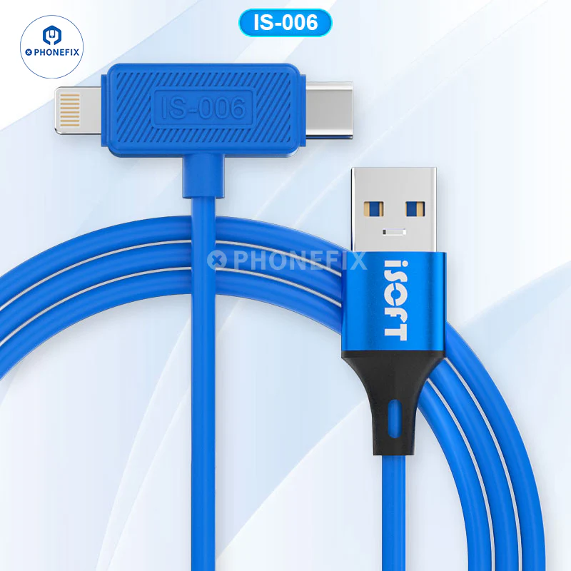 ISOFT IS-006 Lightning USB-C 双头数据线适用于 iPhone iPad