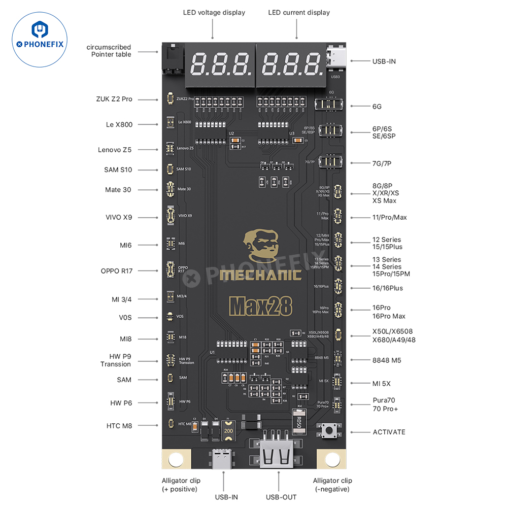 MECHANIC Max28 Battery Activation Board for iPhone 8-16 Pro Max & Android