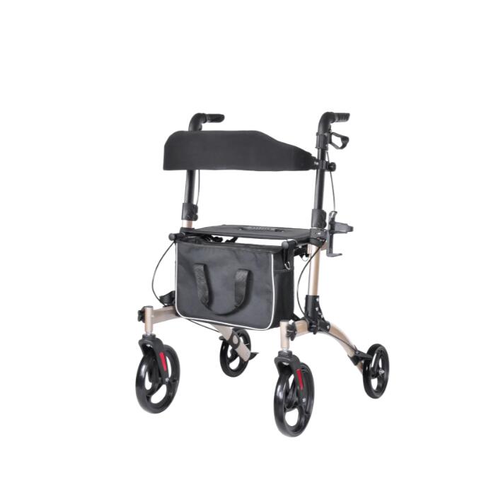 Elderly Folding Aluminum Walker rollator With Seat Folding Rollator Factory