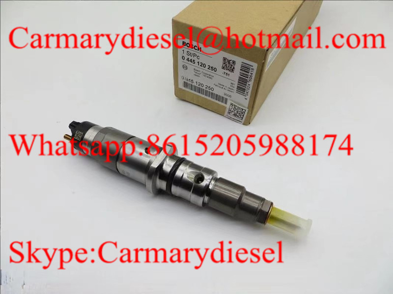 BOSCH Genuine common injector 0445120060, 0445120250 for Cummins 3977080, 4983267, 5263321, DAF 1703934