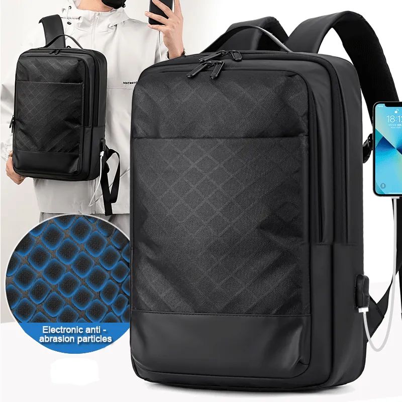 15.6 Inch Student Teenager Laptop Backpack With USB for Men
