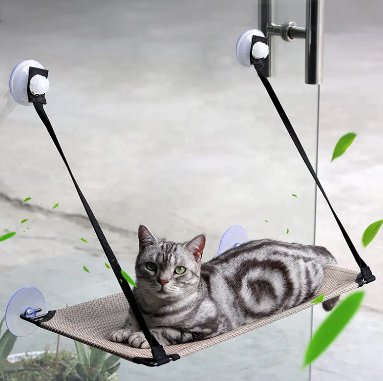 Wire Suction Cup Cat Bed Foldable Hanging Cat Hommock