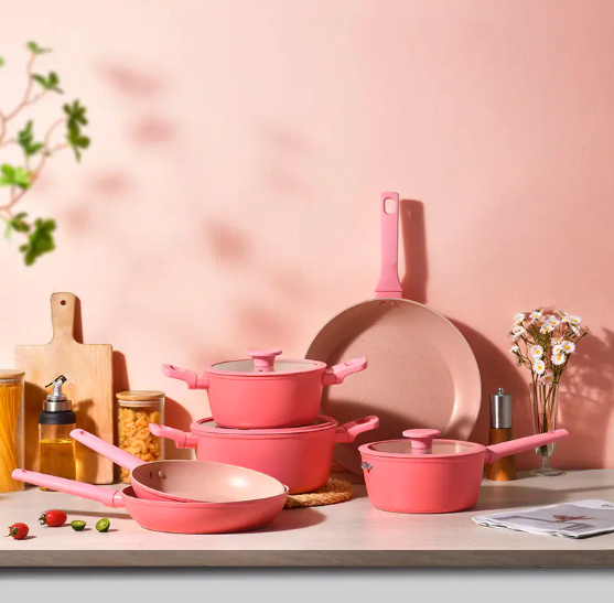 Telamon Minimalist Pink Series Forged Cookware Set