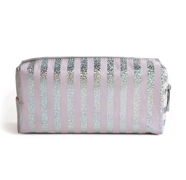 Striped Hologram Laser Women Cosmetic Storage Bag