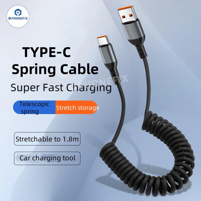 Car CarPlay Super Fast Charging Cable USB Type-C Lightning Data Cord for iPhone and Android