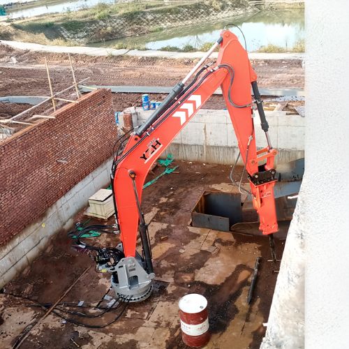 Stationary type fixed rockbreaker system