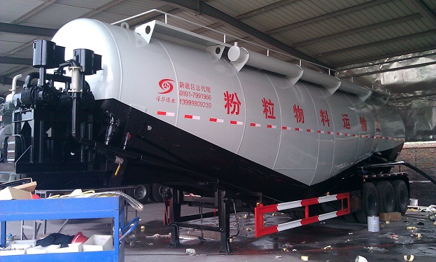 Chemical tanker truck, bulk cement tanker