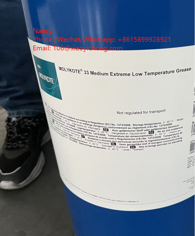 Molykote 33 Medium Extreme Low Temperature Grease 25KG for Lubricating Plastics, Rubber, and Antifriction Bearings 