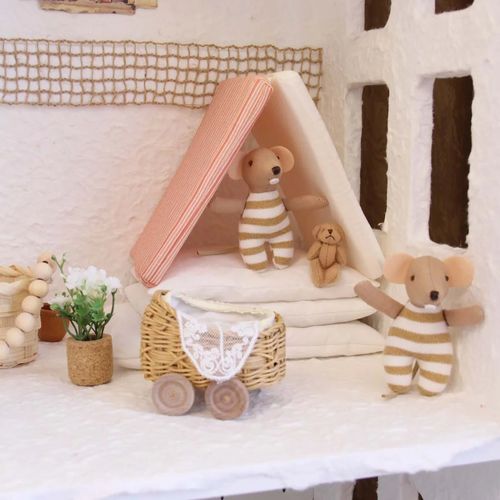 Miniature Dollhouse Furniture For Sale Mini Rattan Crib