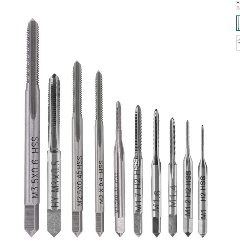 微型攻丝钻头迷你机用螺钉钻头丝锥套装公制螺纹螺钉螺塞钻头小型攻丝钻头工具