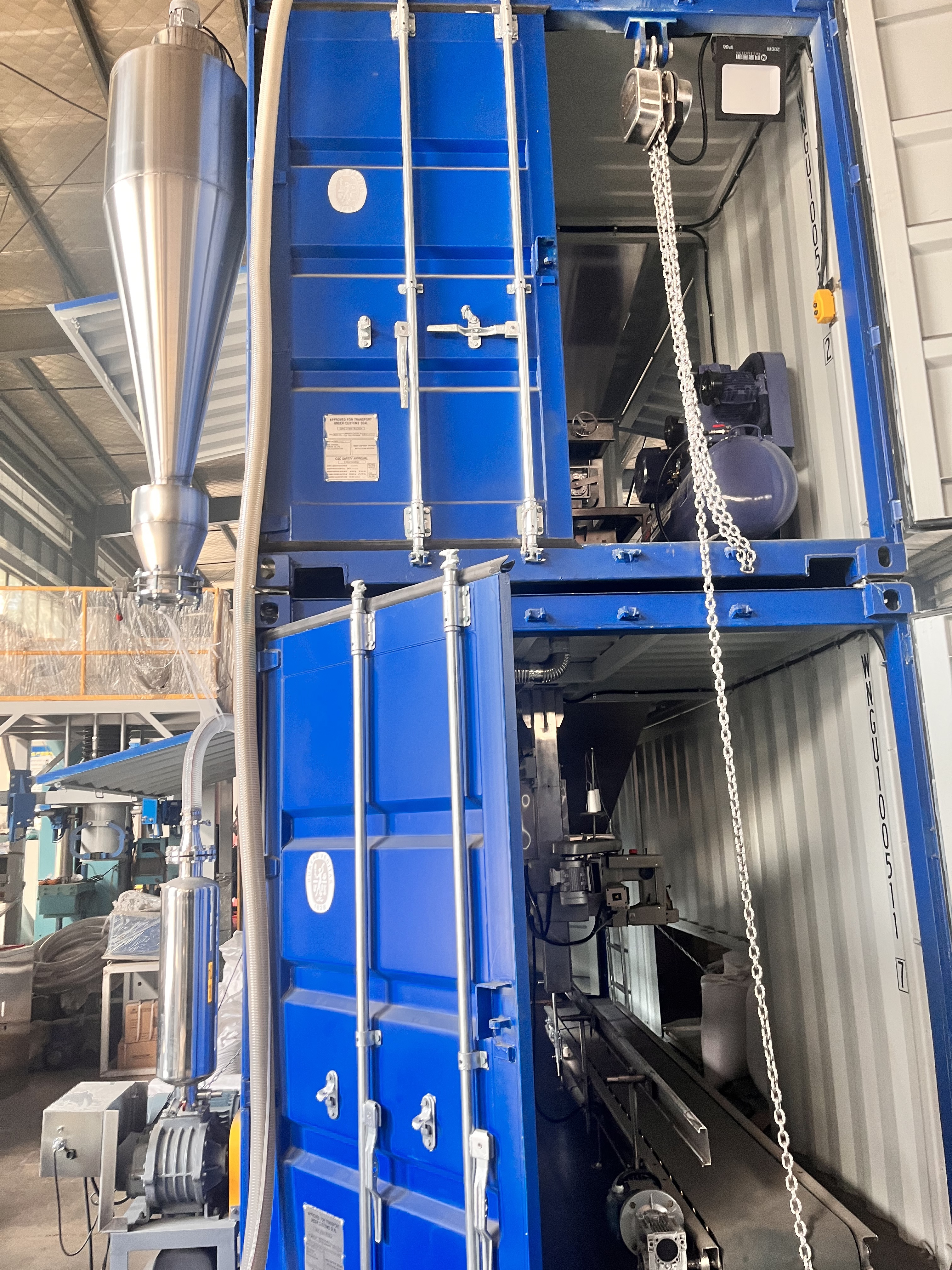 Containerised bagging system sacks-packaging-stations Containerised Bagging System for 25kg rice Containerised and stationary Bagging Machines Packing station double scales Packing station single scal