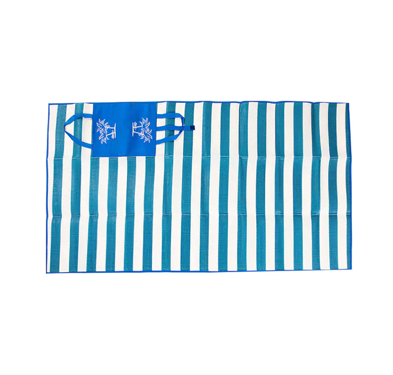 Portable PP Straw Beach Mat With handle strap