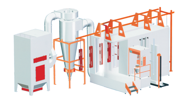 Sandwich-Type Quick Color Change Spray Booth