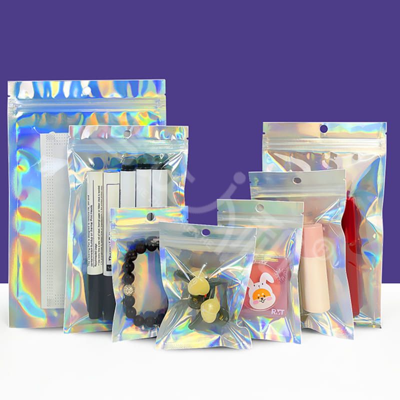 Holographic Ziplock Foil Pouch Bags