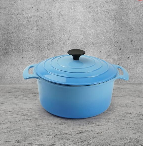 Cast iron enamel Dutch baking pan with lid